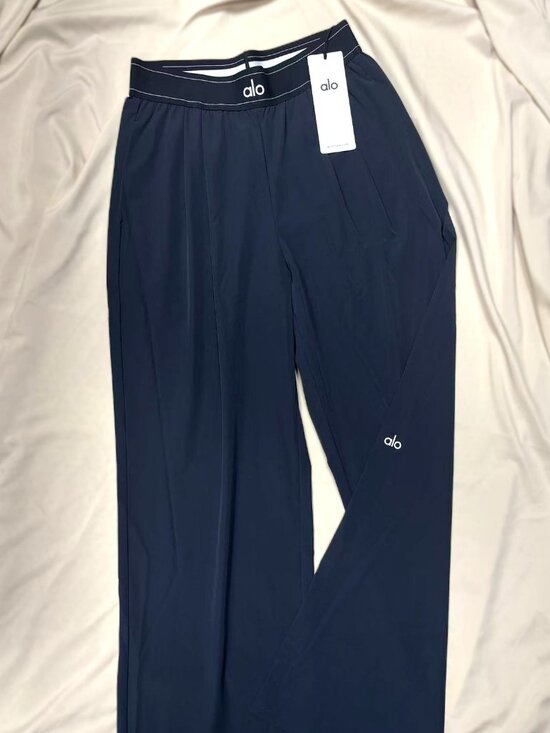 Alo Yoga Pants - Brand new Alo Yoga Suit Up Navy Pants Regular  30-inch inseam loose-fit trousers